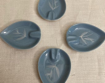 Vintage MCM Winfield Pottery Leaf Shaped Ashtray set of 4