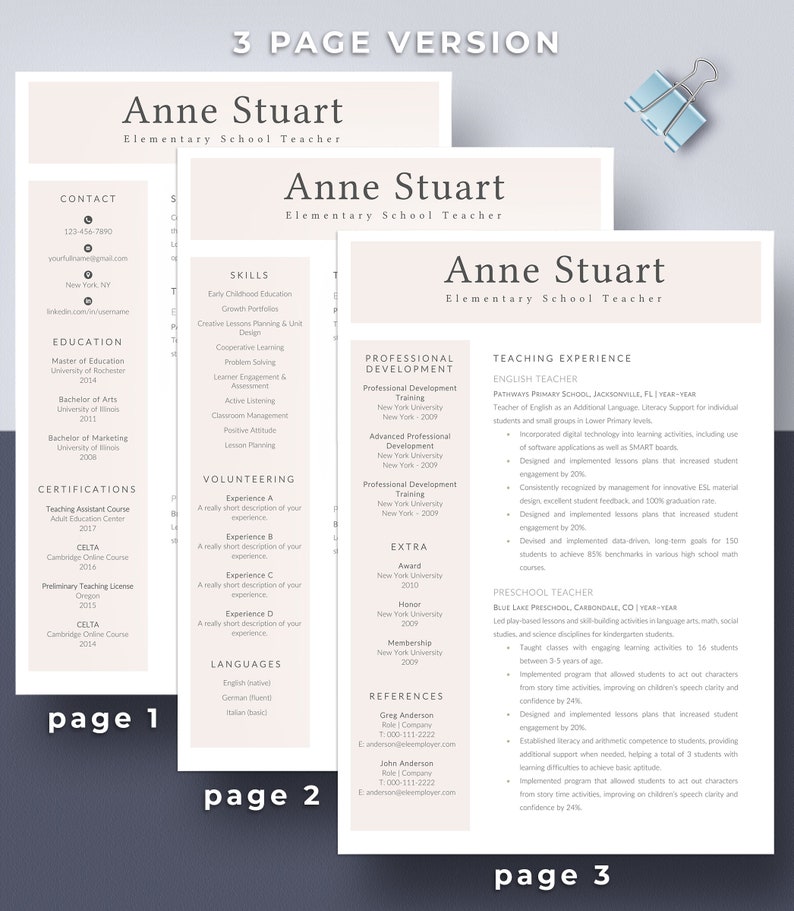 elementary-teacher-resume-template-google-docs-education-etsy