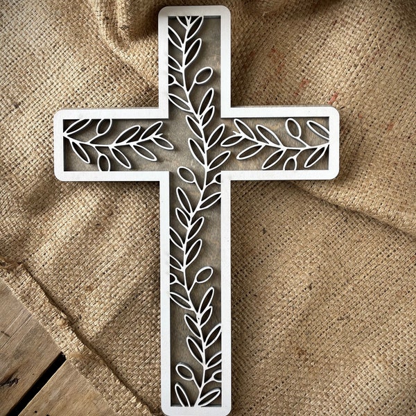 Olive Branch Laser Cut Out Unfinished Wood Shape Craft Supply