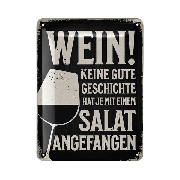 LANOLU retro Blechschilder Sprüche lustig, vintage Metallschild mit Spruch, Wein Küchenbild und Shabby Chic Wanddeko Küche 15x20cm