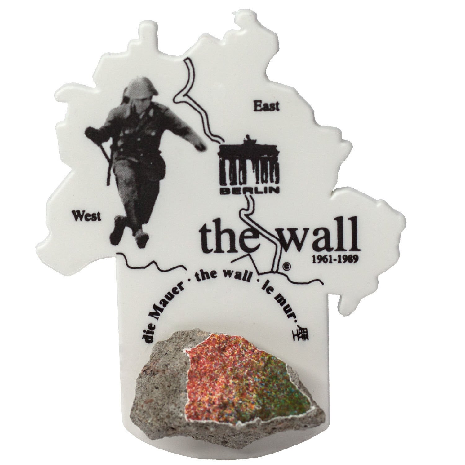 Kühlschrank-Magnet ORIGINAL Berliner Mauer-Stein mit Echtheitszertifikat 