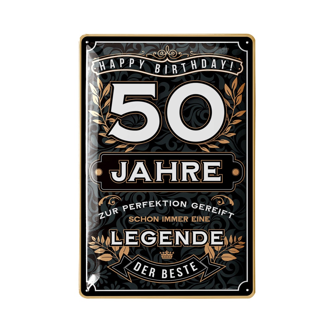 Blechschild 50 Schild Geburtstag 50 JAHRE LEGENDE PERFEKTION, Deko 50