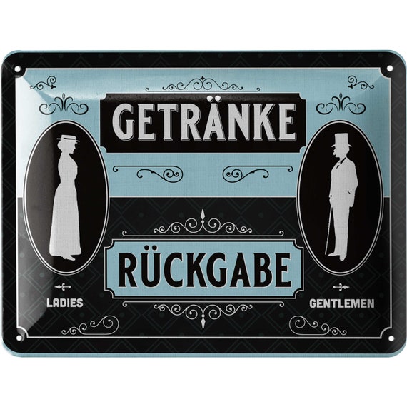 Retro Blechschild „Schiethus Für Damen & Herren“ – 28x12 Cm, Metall, Mit 4 Aufhänge-Löchern, Witziges Geschenk & Deko