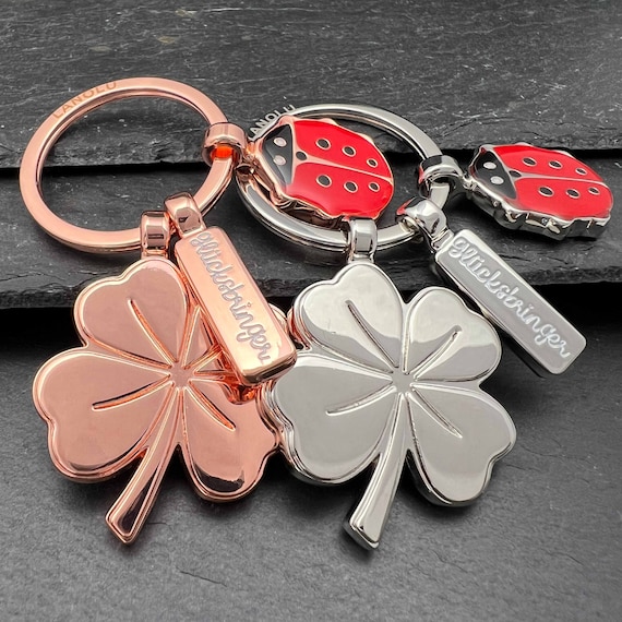 LANOLU Keychain Lucky Charm Clover Ladybug Car Etsy España