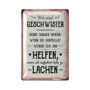 Tin sign siblings gift for SIBLINGS LAUGH HELP sign as gifts for brother and gifts for sister funny