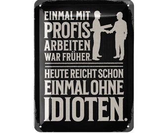 Retro Blechschild Werkstattregeln – 20x30 Cm, Vintage Design | Geschenk Für Handwerker & Werkstatt-Deko