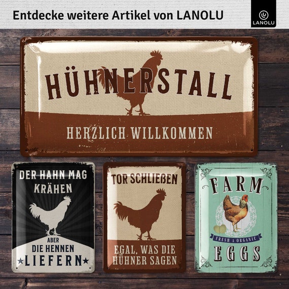 Metallschild Mit Hühnermotiv – Witzige Dekoration Für Stall, Garten Oder Wohnung