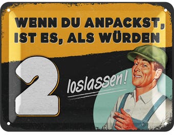 LANOLU retro tin sign, vintage metal signs with sayings, funny workshop sign for dad for Father's Day, retro decoration 15 x 20 cm