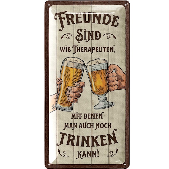 DODINO 20 x 30 cm Targa in lamiera DONT WORRY BEER HAPPY, accessorio decorativo per la casa, cartello birra, targa decorativa in metallo per tutti i proprietari di bar o pub