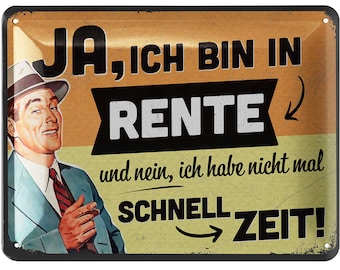 LANOLU Retro Tin Sign Retirement, Retirement Gift for Men, Retirement Decoration, Gift Idea 15 x 20 cm