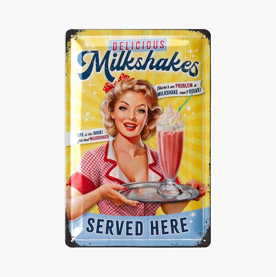 Vintage Burger & Coke Retro Tin Metal Sign - 8x12 Inch Iron Plaque Wall Art For Kitchen, Diner, Bar Decor