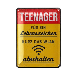 LANOLU Retro Tin Sign WLAN Gaming Sign, Gamer Gift, Gaming Zone, Funny Decoration for Teens&#39; Rooms for Gamers, Metal Sign 15 x 20 cm