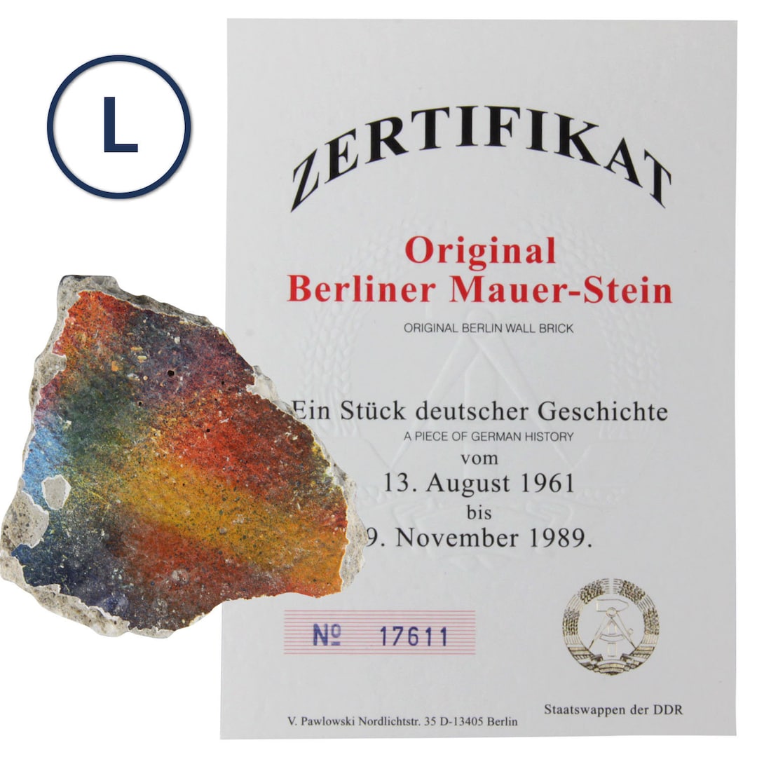 Allemagne Pièce originale du mur de Berlin Taille S 2 cm en carte postale Berlin - France