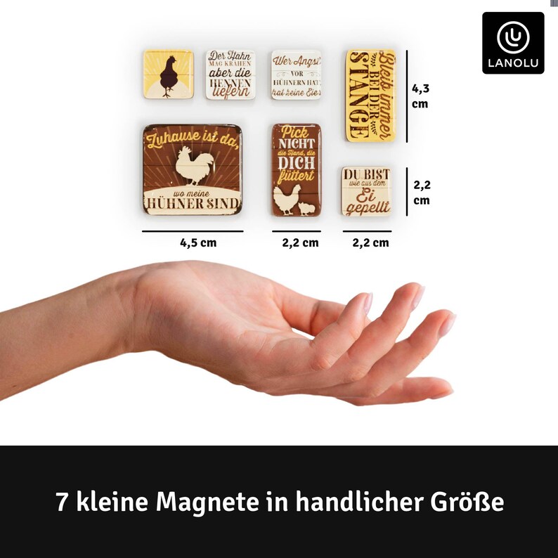 LANOLU Chicken Gifts Fridge Funny in a 7piece Set,