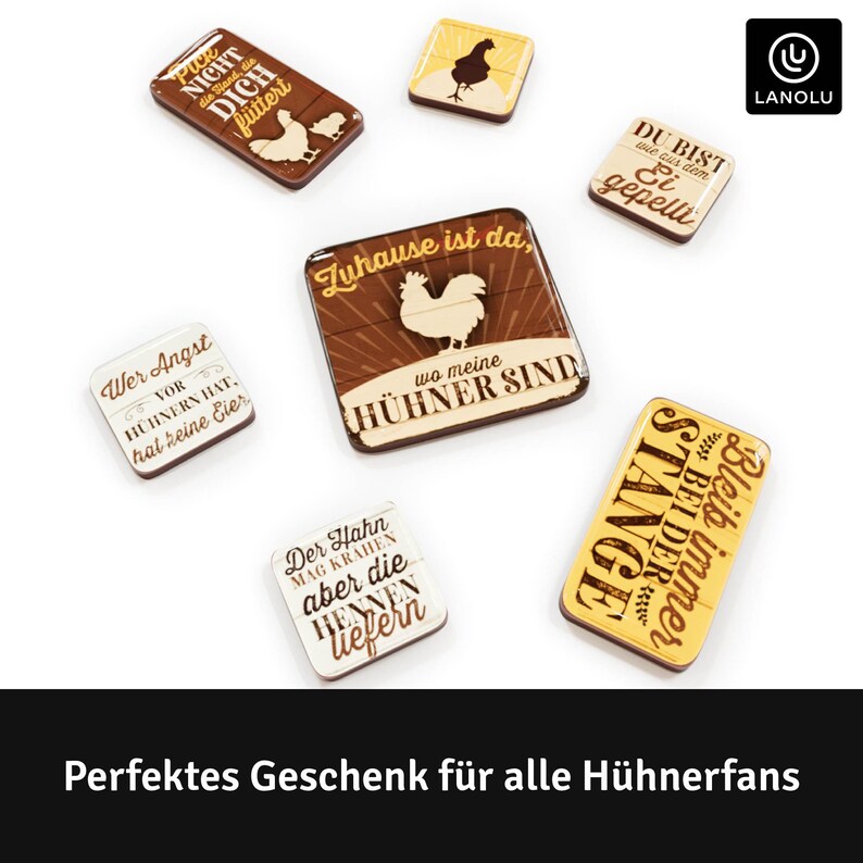 LANOLU Chicken Gifts Fridge Funny in a 7piece Set,