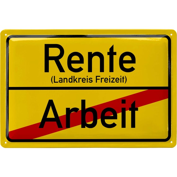 Retro Blechschild Rente, Geschenk zum Renteneintritt Männer, Rentner Deko zur Pensionierung und Rentenbeginn, Geschenkidee zum Ruhestand