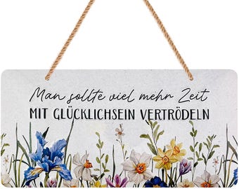 Retro metal signs vintage metal signs with sayings as wall decoration for kitchen and garden - Shabby Chic decoration including jute cord 16 x 32 cm