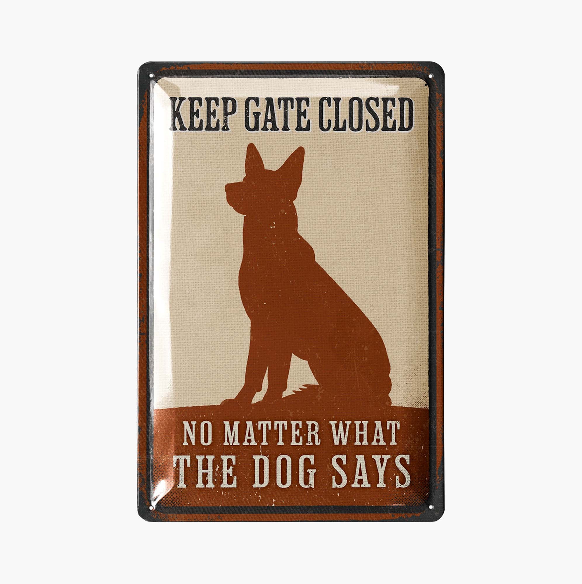 Panneau Métal Vintage – Citation Chien “mon Chien Court” – Décoration Intérieur/extérieur