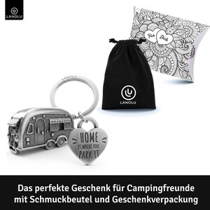 LANOLU Keychain Caravan Gift, Motorhome Gift for Camping and Campers, 3D Trailer Caravan Accessories Metal image 7