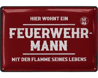 Feuerwehr Berlin Blechschild 10 x 14,5 cm 