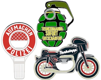 LANOLU Bottle Opener Funny 3-set, POLICE Trowel, Grenade and Motorcycle, Beer Gifts for Men, Beer Opener Funny, Beer Drinker Gift