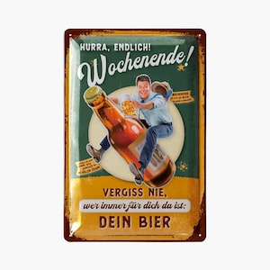 LANOLU metal signs retro beer bar decoration, metal signs with saying for party room, kitchen, bar decoration, cocktail sign as a gift 20 x 30 cm