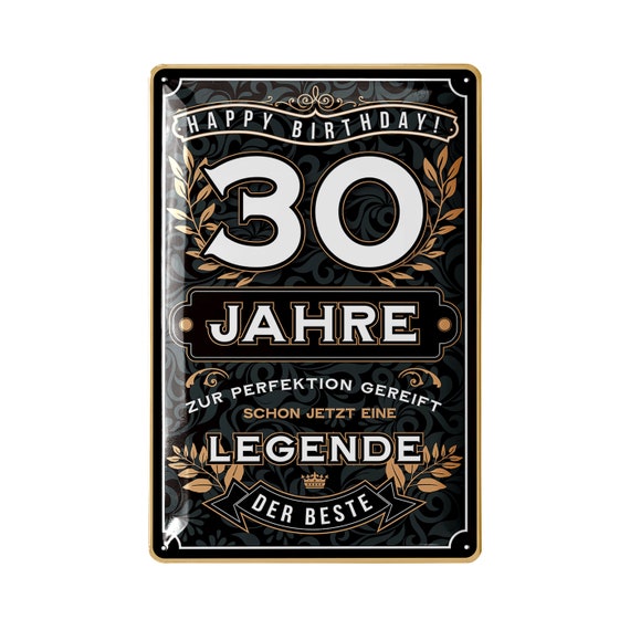 Blechschild 30 Schild Geburtstag, 30 JAHRE LEGENDE, perfektion - Deko 30 Geburtstag Mann, 30 Geburtstag Deko, lustiges Geburtstagsschild 30