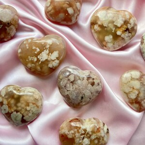 Blumen Achat Herz | Blumen Achat Schnitzerei | geschliffener Blütenachat | natürlichen Blumenachat Stein Herz