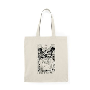 the lovers tarot tote bag | tarot tote bags | spiritual bag | tarot card tote bag | canvas tote bag | tarot card bag