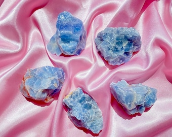1 piece blue calcite | raw blue calcite | rough blue calcite | blue calcite crystal