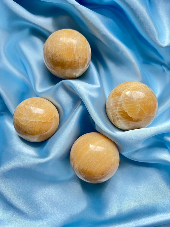 orange calcite sphere | polished orange calcite | orange calcite crystal ball | orange sphere