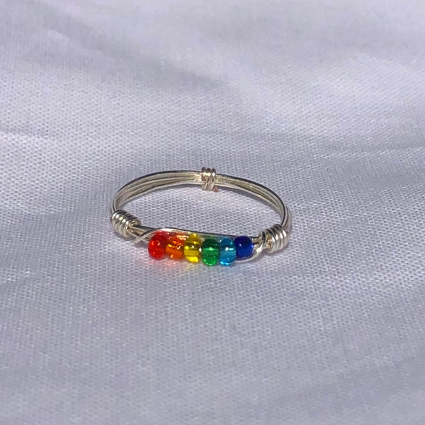 Pride wire wrapped rings-LGBTQ-bisexual/lesbian-transgender-gay-asexual-aromantic-pansexual-non-binary-polysexual-genderfluid