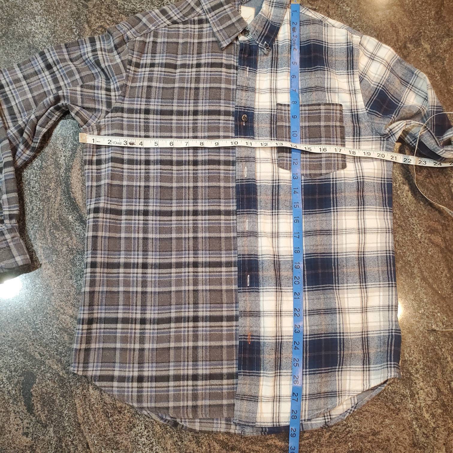 Flannel Split Shirt Refashion Upcycled Mens Small Women's - Etsy