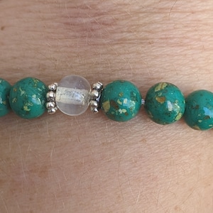 Flower Petal Bracelet- Custom Made Using YOUR Dried Flowers- Elastic Design with Quartz Accent Bead