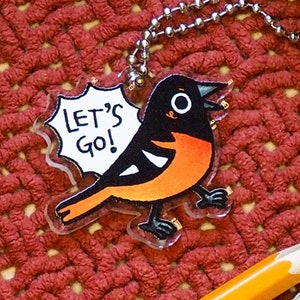 Baltimore Orioles Let&#39;s Go O&#39;s charms keychain earrings