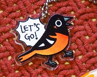 Baltimore Orioles Let's Go O's charms keychain earrings