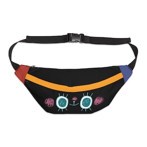 Hehe happy shy smiley Large Fanny Pack black