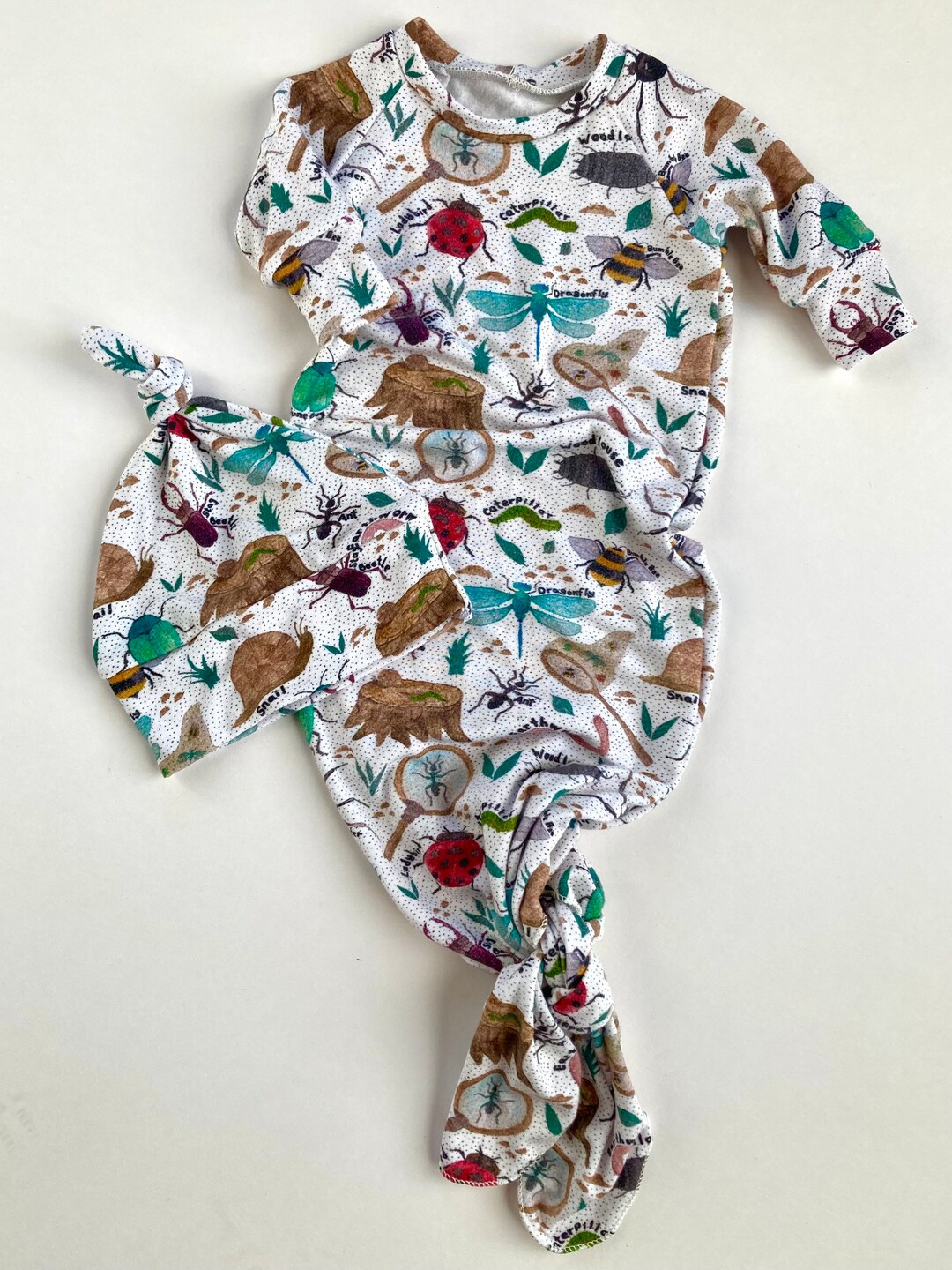 Bamboo Knotted Gown in Bugs Take Home Outfit Baby Knotted Etsy