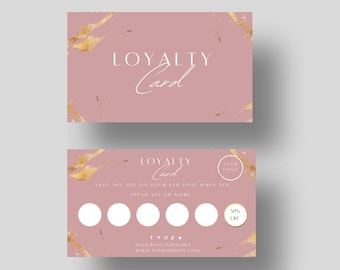 Pink & Gold Treuekartenvorlage: VIP-Belohnungen, bearbeitbares Canva Design (digitaler Download)