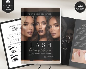 Lash Extension Training Manual: Editable Canva Template (Digital Download)