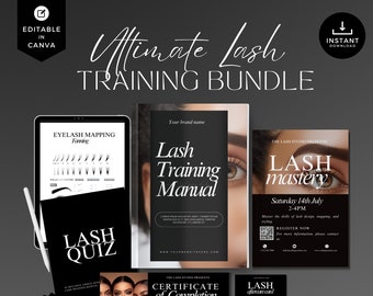 Lash Training Manual, Classic Hybrid Volume Training,Eyelash Extensions Canva, Training Manual,Lash Mapping Forms,Lashes User Guide LTM-SBW