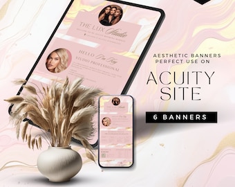 Pink & Gold Acuity Site Template: Beauty Business Banners (Canva)