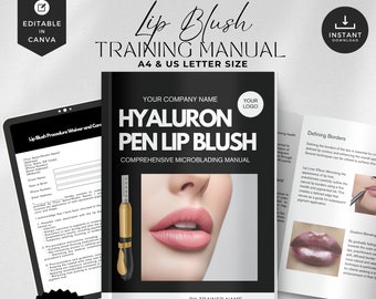 Lip Blush Training Manual: Micropigmentation & Consent Forms (Canva Editable)