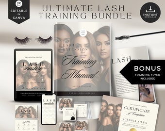 Lash Extension Training Manual: Editable Canva Template (Digital Download)