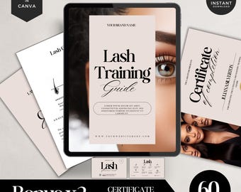 Lash Extension Training Manual,  Editable Canva Template (Digital Download),LTM-NS