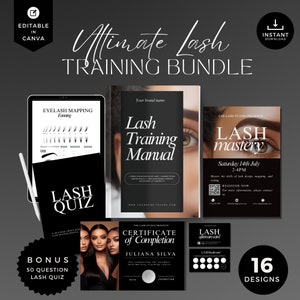 Lash Training Manual, Classic Hybrid Volume Training,Eyelash Extensions Canva, Training Manual,Lash Mapping Forms,Lashes User Guide LTM-SBW