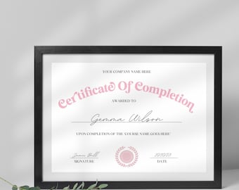 Editable Beauty Course Certificate Template (Digital Download)