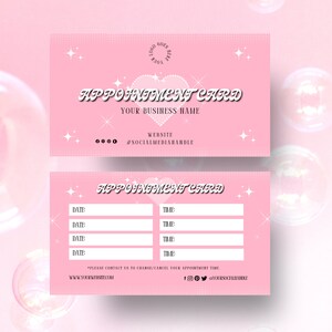 レトロピンク、友達紹介カードテンプレート、紹介カード、ポイントカード、美容クライアント紹介カード、美容ブランディング、BB-RPW