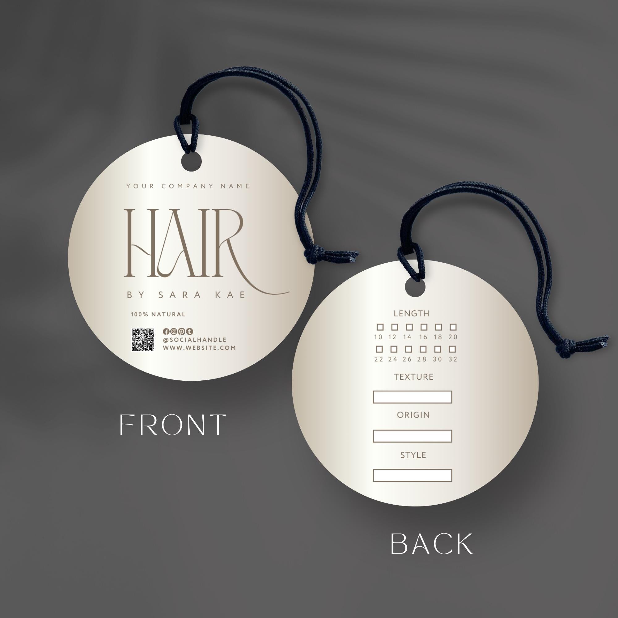 DIY Hair Extension Tag Template, Circle Swing Tag (digital Download) - Etsy