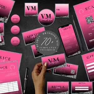 Beauty branding kit, canva branding kit, beauty branding, pink branding kit, estheticians, hair branding, lash tech, beauty business, BB-PS